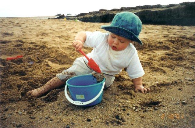 matthew playing in the sand